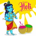 krishna playing hol. holi celebration